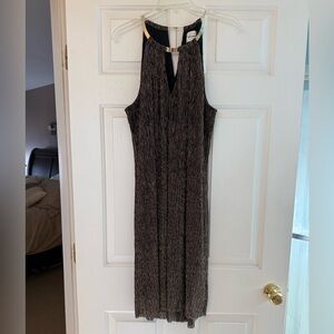 Ashley Graham Black and Silver Midi Dress